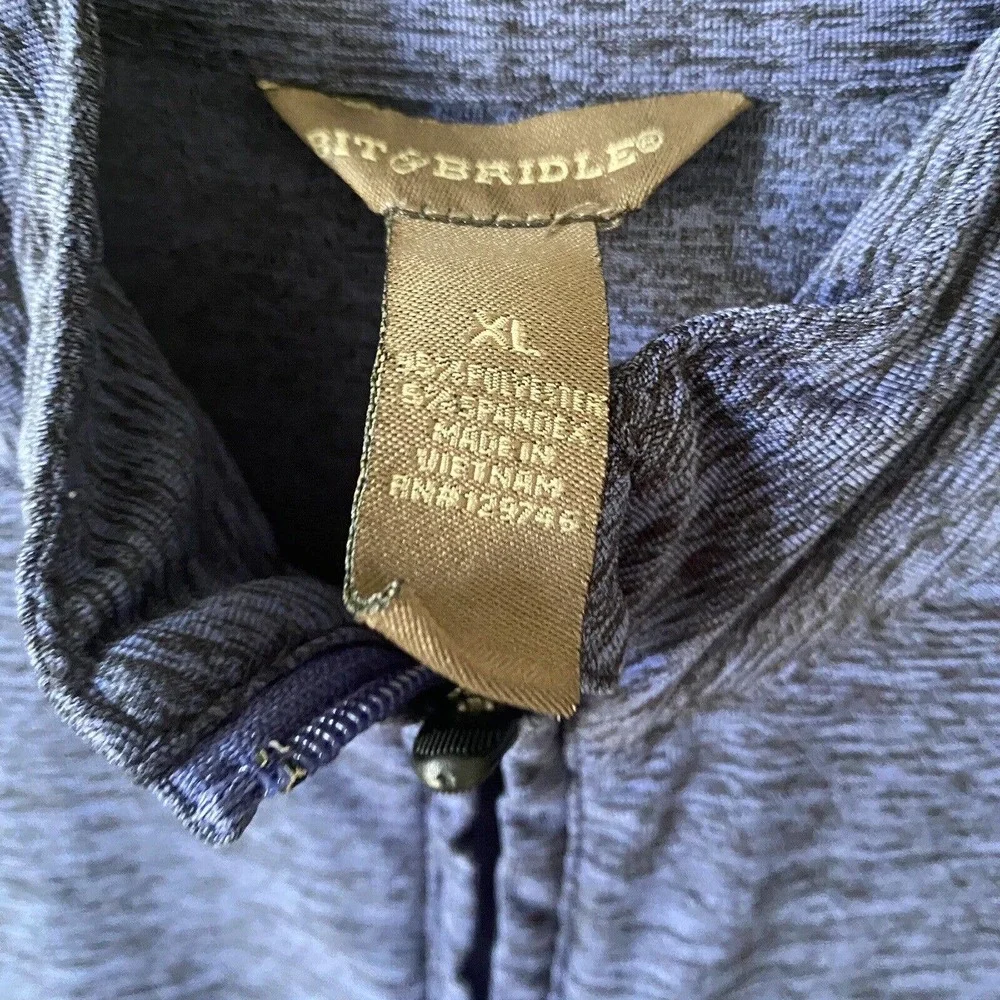 Bit and Bridle Mens 1/4 Zip Henley Polyester Pullover Size XL N106